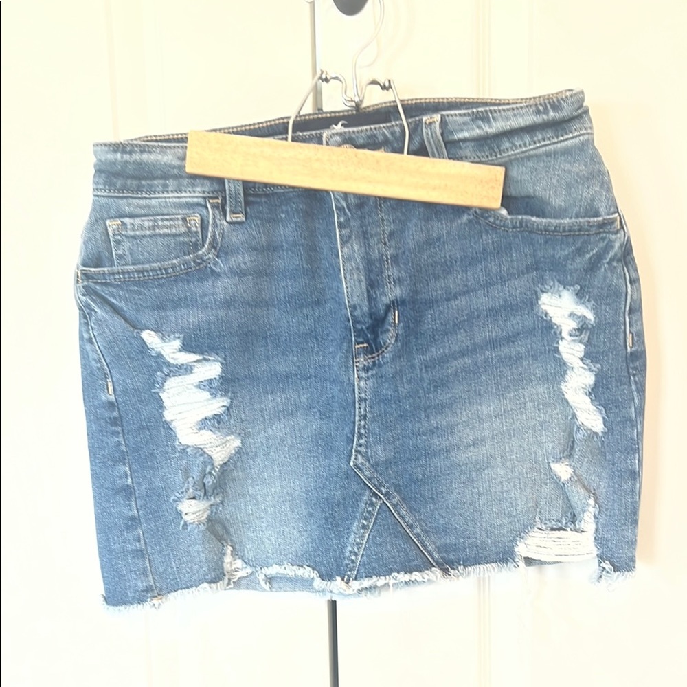 Hollister Blue and White Mini Pencil Skirt